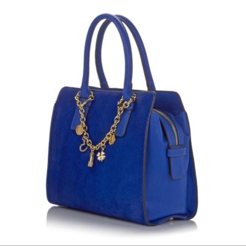 Blue Royal Carol Brodie Lady Haircalf Satchel NWT